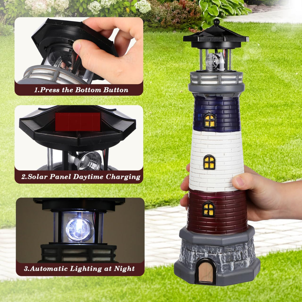 Solar Lighthouse Outdoor Statue E269272