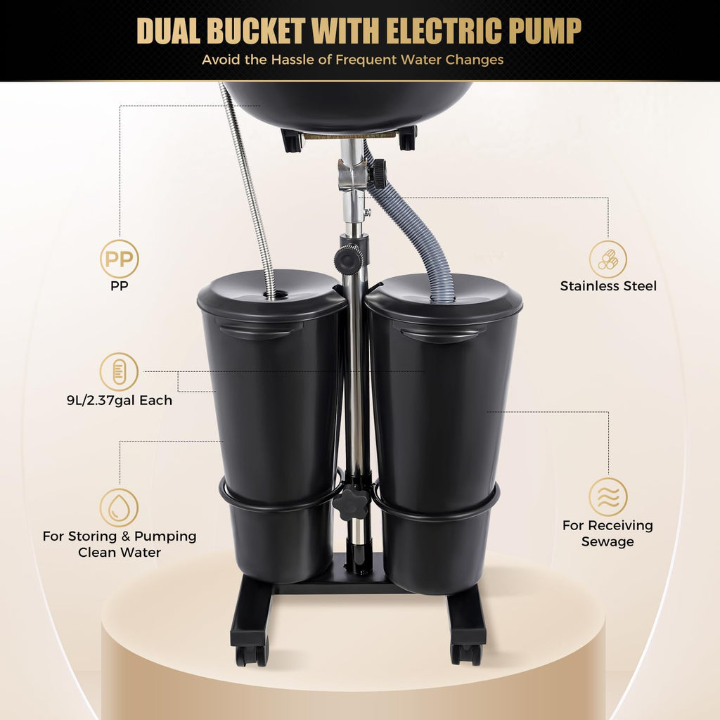 Portable Height & Angle Adjustable Shampoo Bowl R299695
