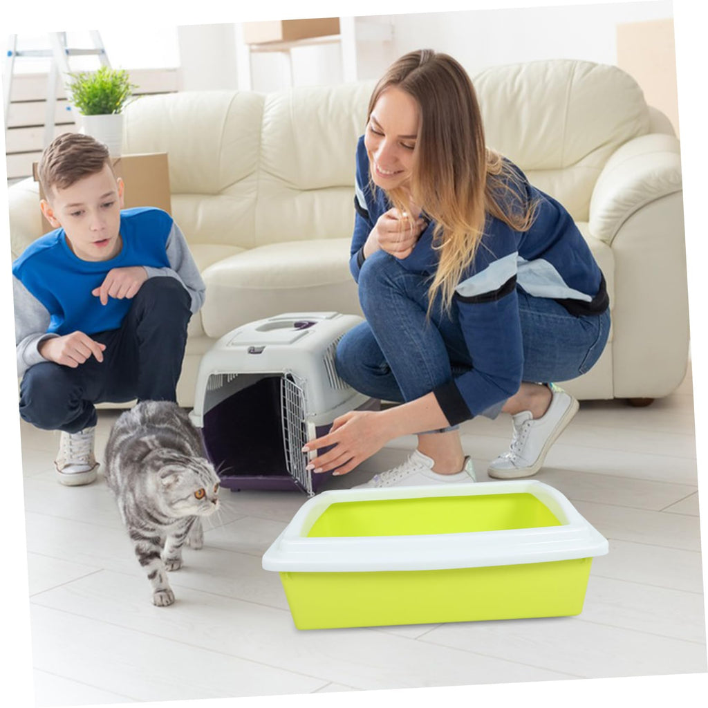 Open Top Cat Litter Box with Frame Semi-Enclosed P95699