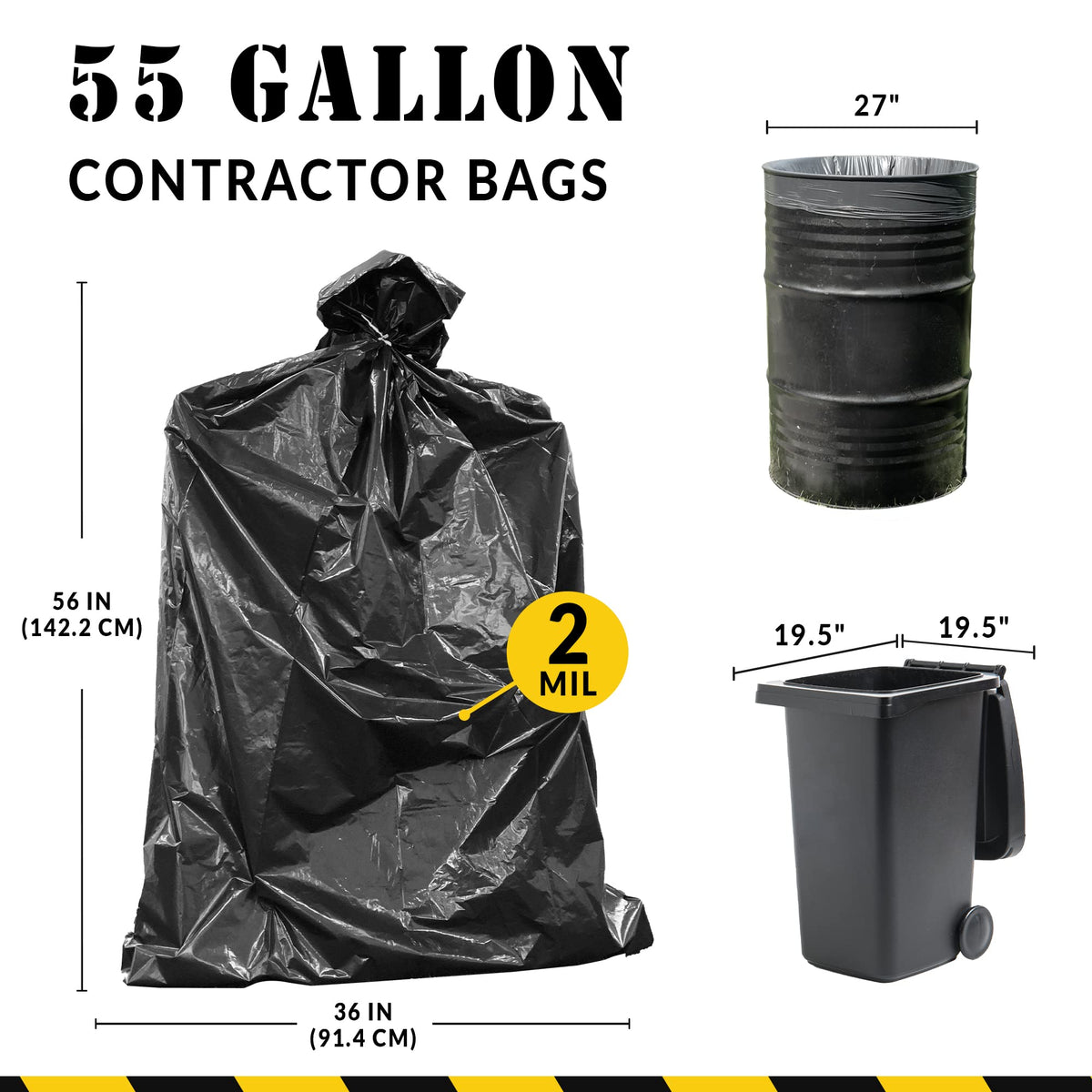 55 Gallon Heavy Duty Garbage Bags A220870
