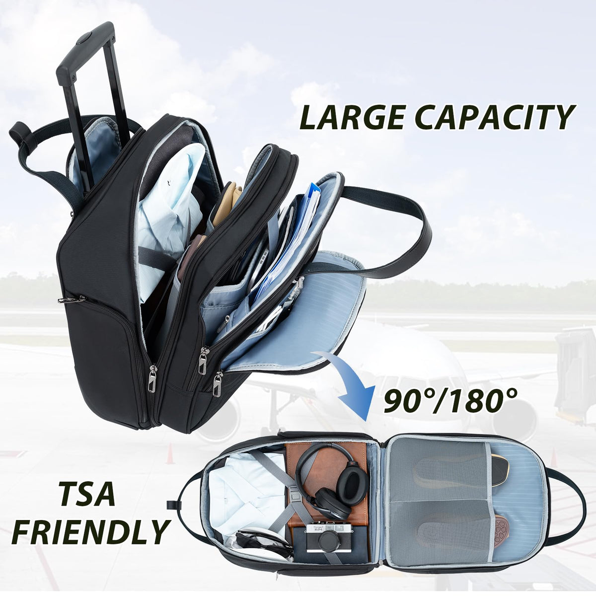 16" Underseat Rolling Lightweight Suitcase V133609
