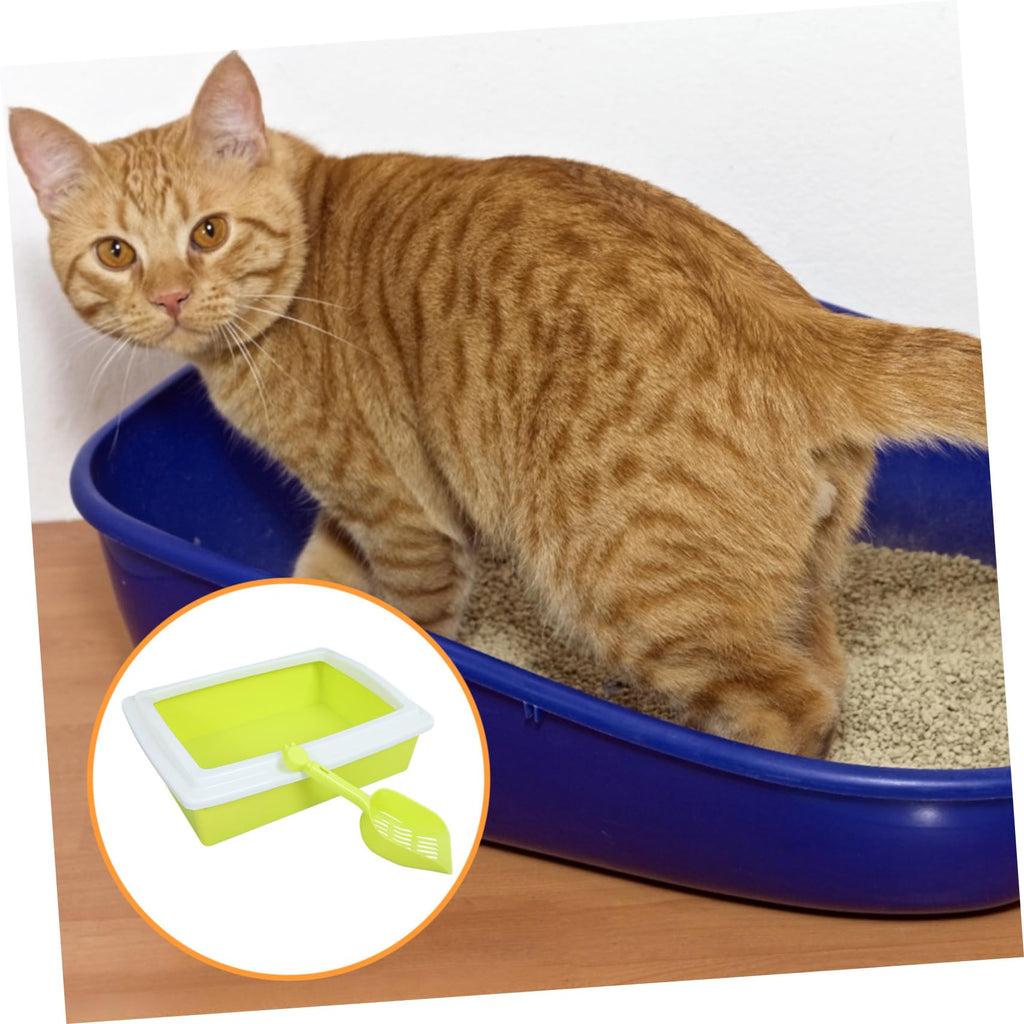 Open Top Cat Litter Box with Frame Semi-Enclosed P95699