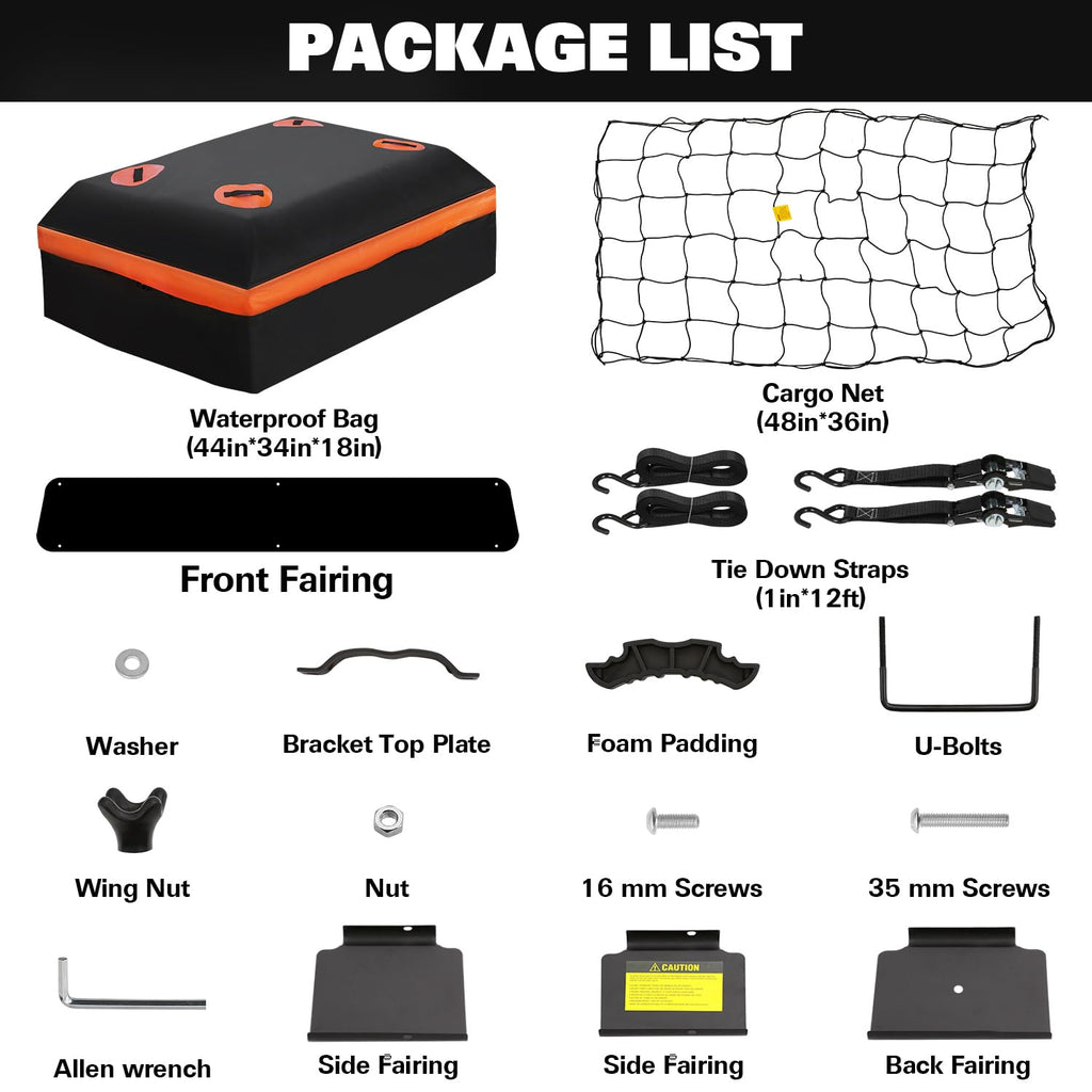 64" x 39" x 5" 200lb Heavy Duty Roof Rack Carrier Basket with Waterproof Bag V963