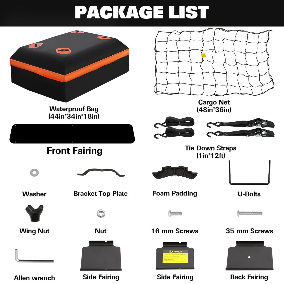 64" x 39" x 5" 200lb Heavy Duty Roof Rack Carrier Basket with Waterproof Bag V963