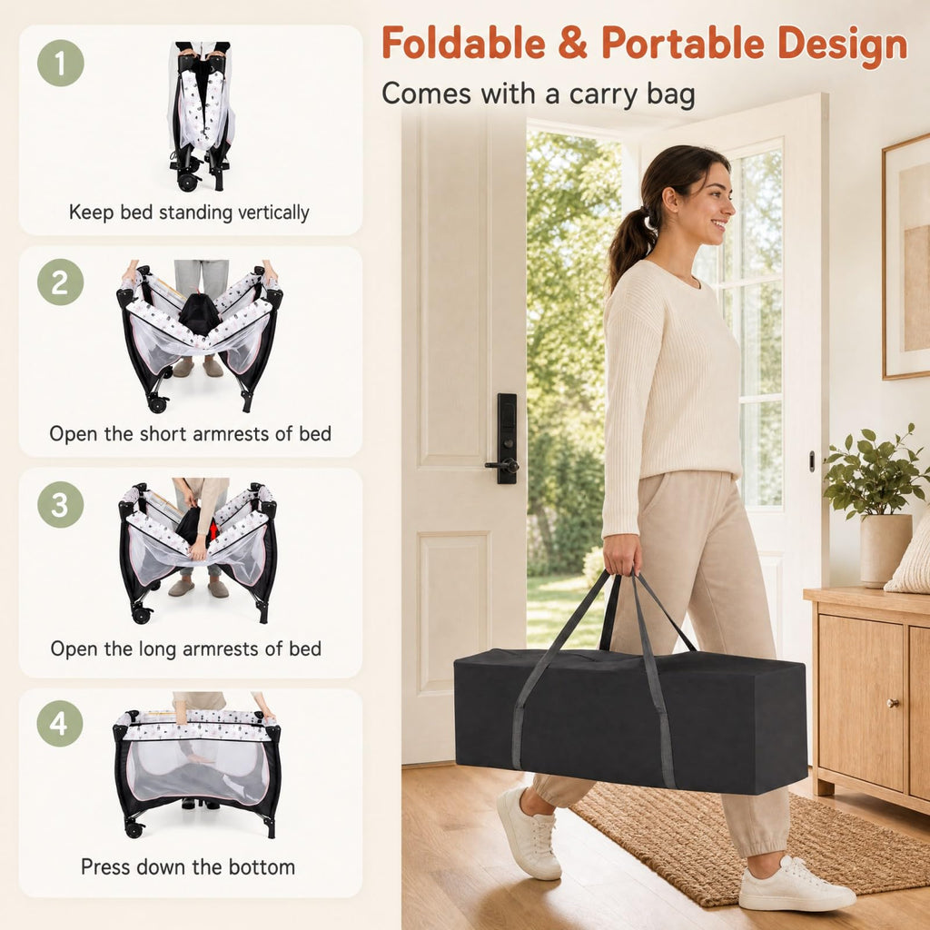 4 in 1 Portable Baby Playard with Bassinet and Changing Table F255