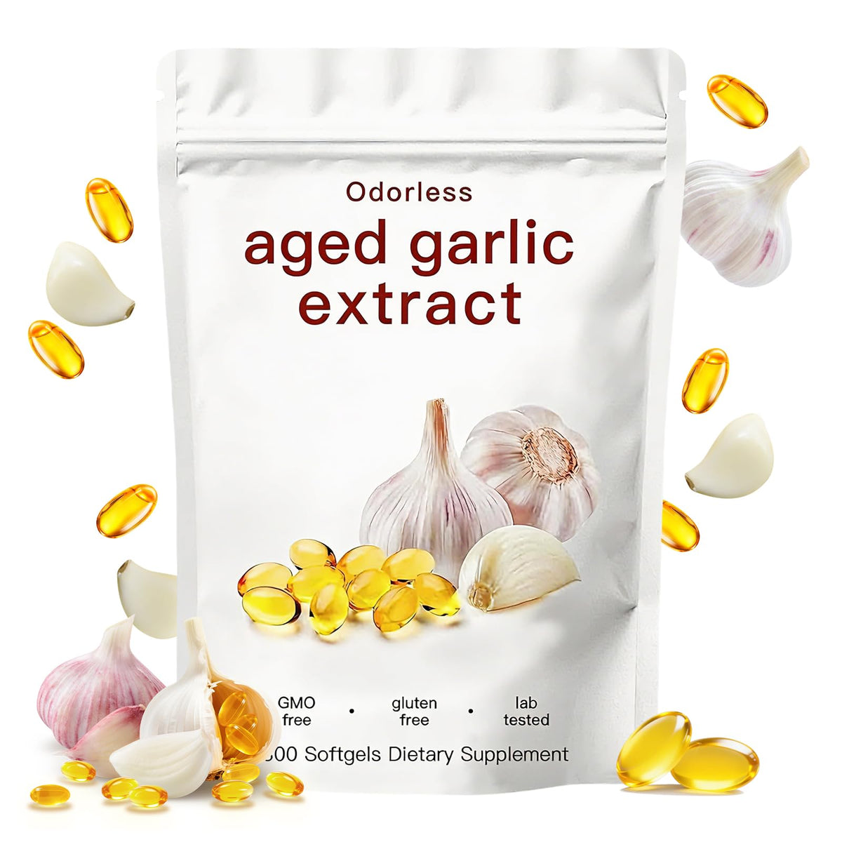 Odorless Organic Aged Garlic Extract Softgels N18208