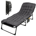 Folding Camping Cot with Mattress, Heavy Duty Foldable Bed with 3 Recline Positions, Gray Q22918