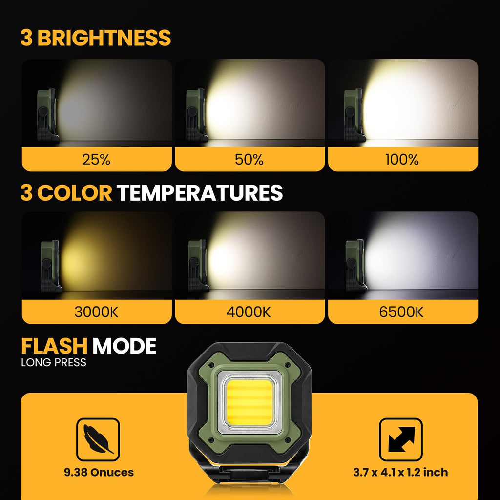 2-Pack 6000mAh Magnetic LED Work Light Y20661