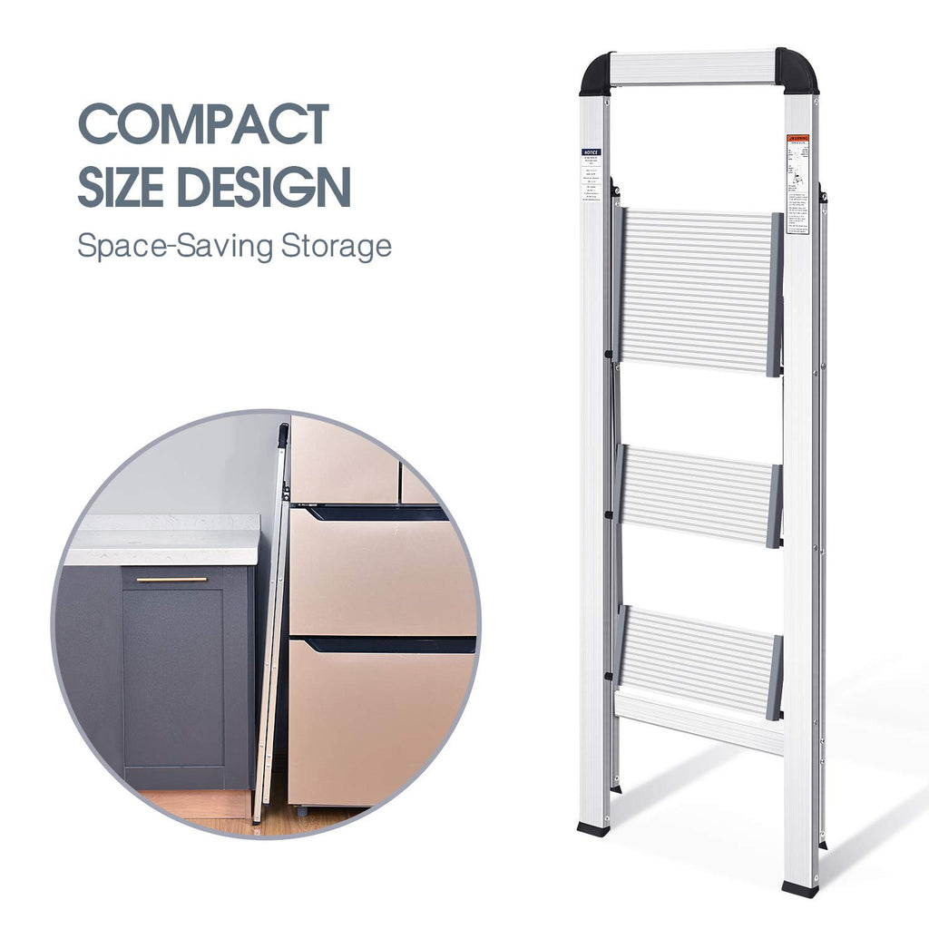 Aluminium 3 Step Ladder with Handrail X998598