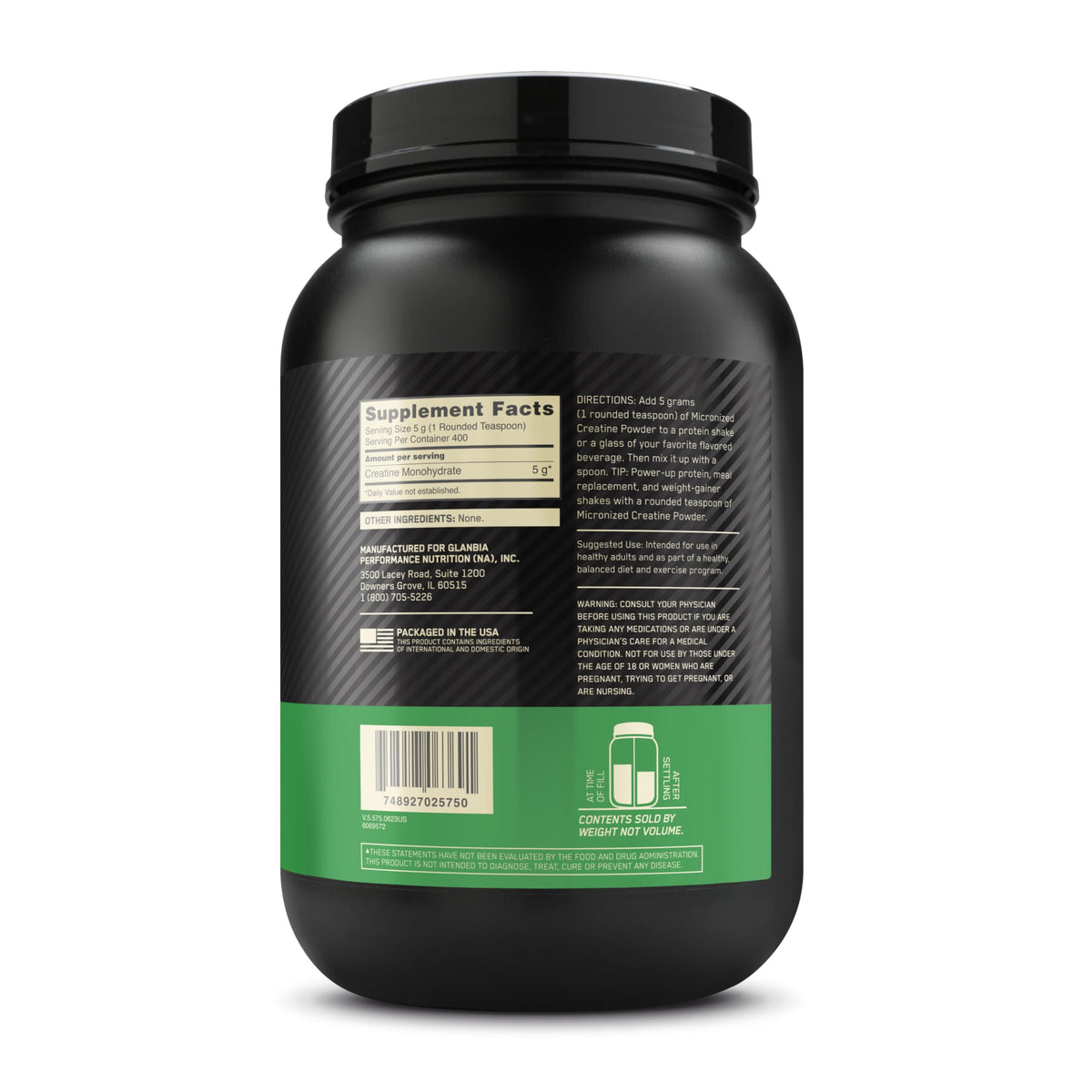 Unflavored Micronized Creatine Monohydrate Powder 400 Servings Z5777