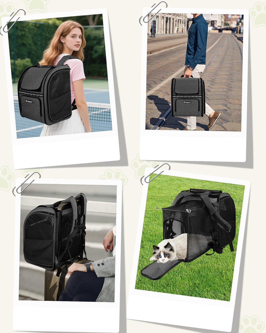Expandable Breathable Mesh Cat Dog Carrier Backpack O226