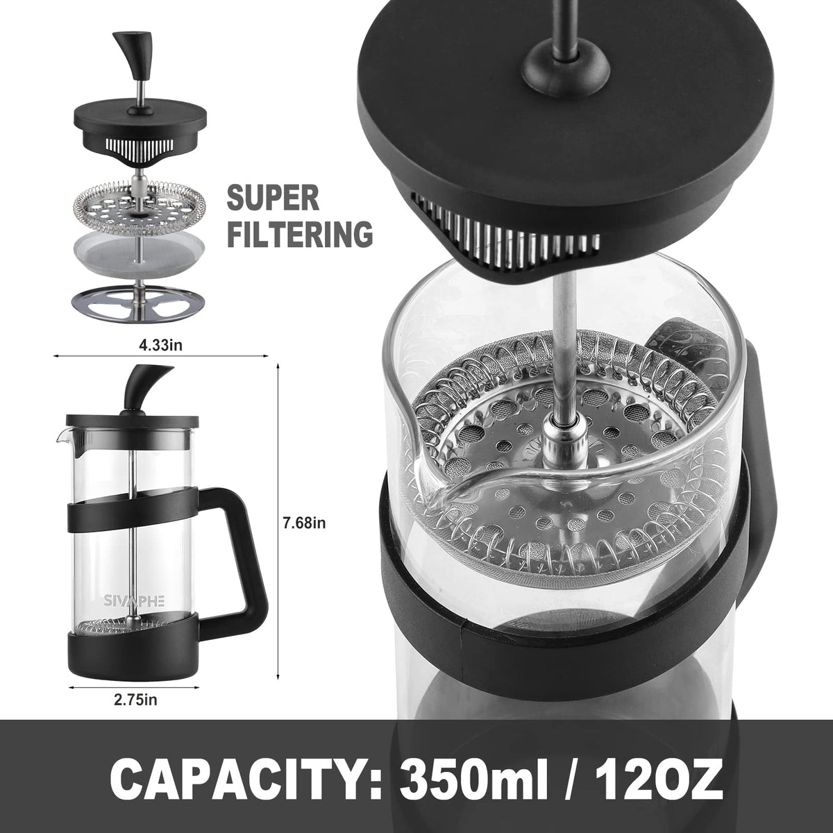 Small 12oz French Press Coffee Maker K917819