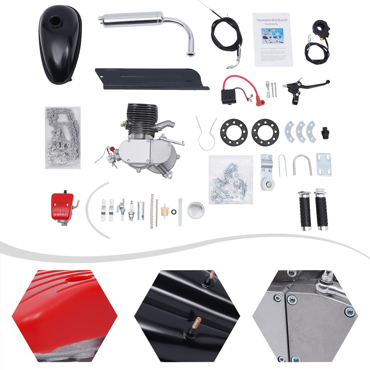 2 Stroke 100cc Bicycle Engine Kit with 36 Tooth Sprocket F470