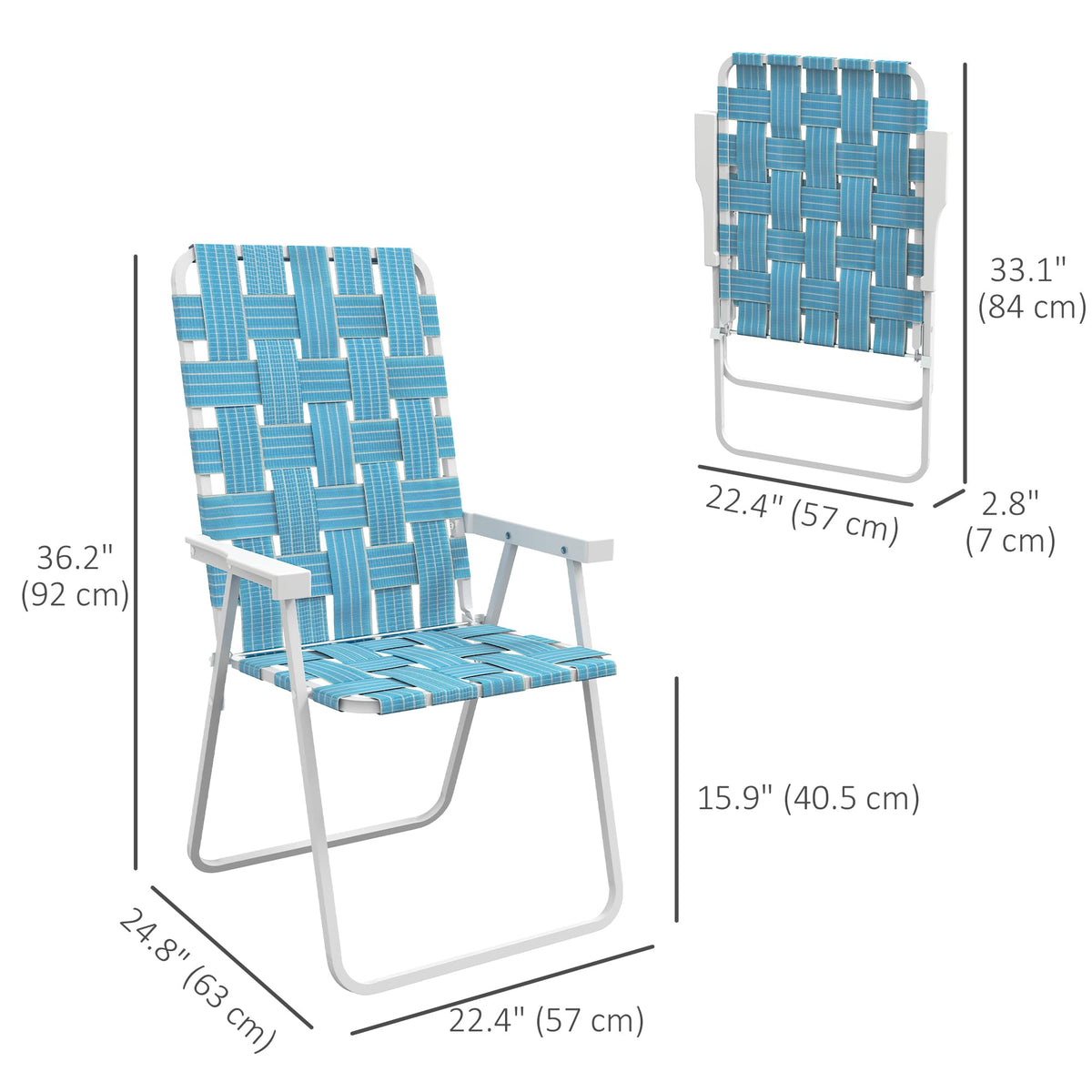 Set of 2 Blue Patio Folding Chairs R59326