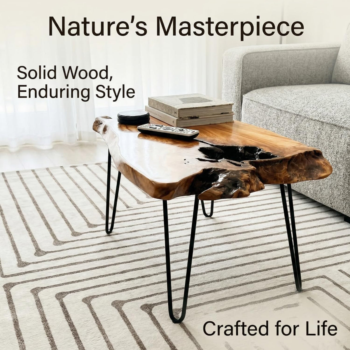 Live Edge Natural Wood Coffee Table S3777