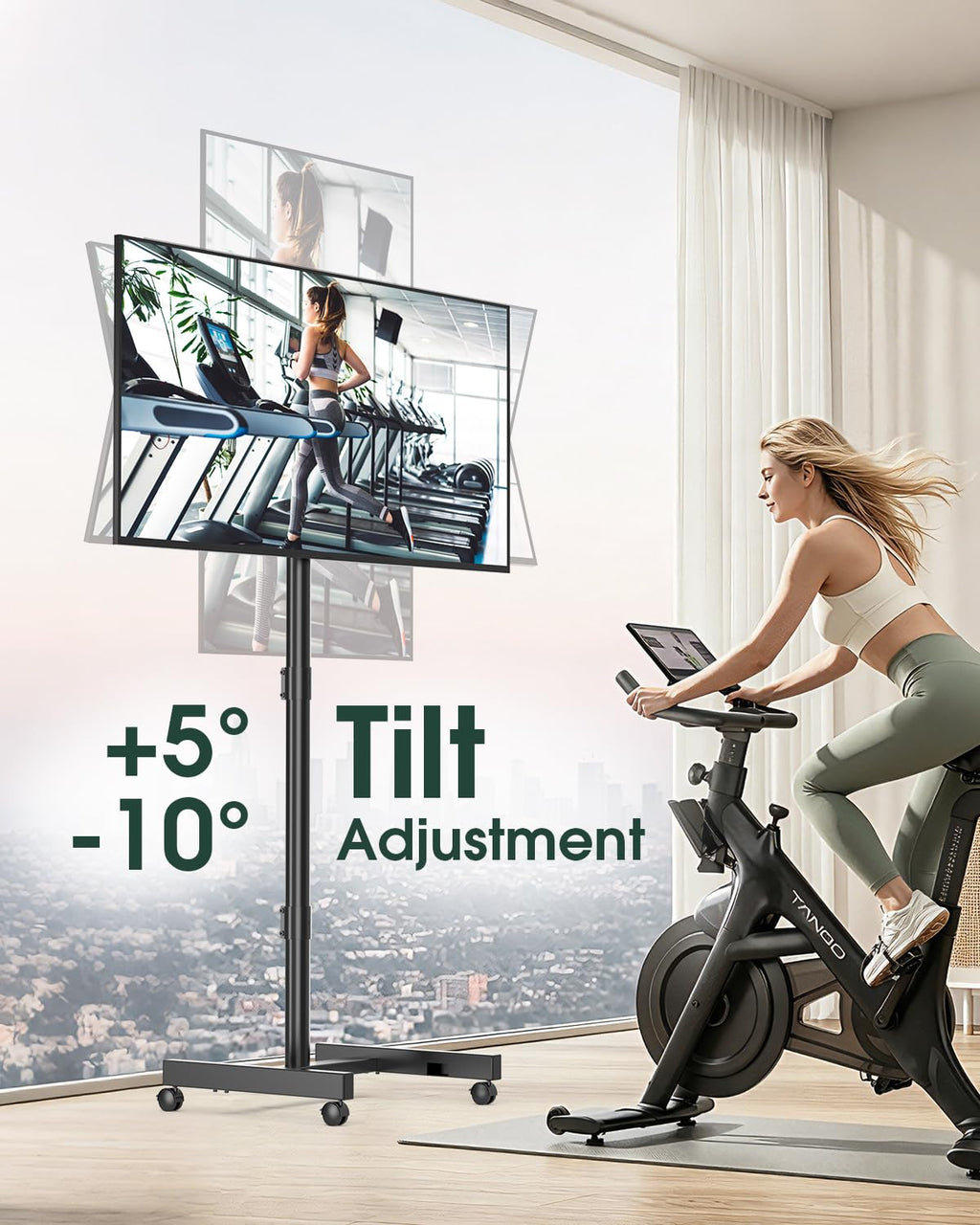 Black Rolling TV Stand for 13-50 inch Screens J2903