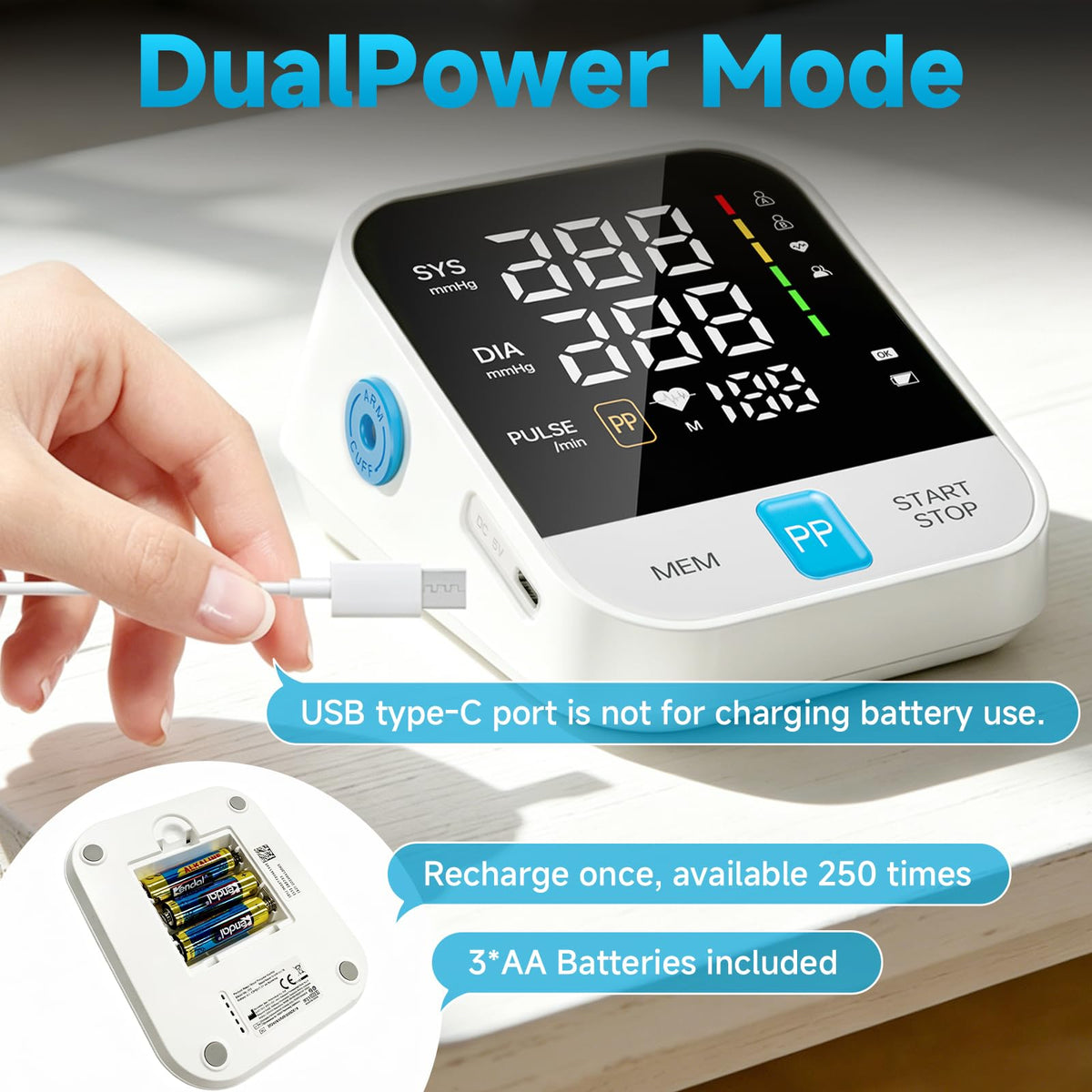 Automatic Upper Arm Blood Pressure Monitor with Large Cuff V203294