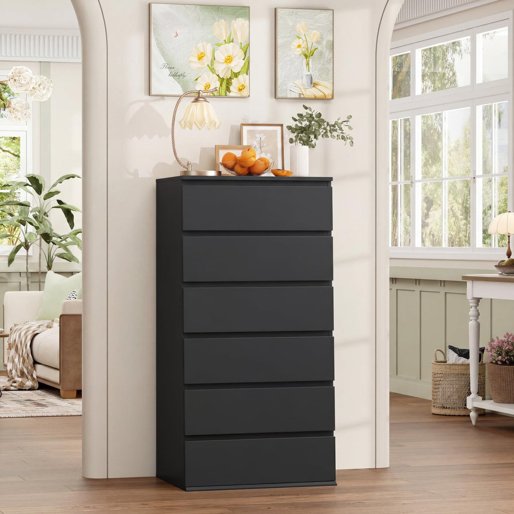 Black 6 Drawer Dresser O35489