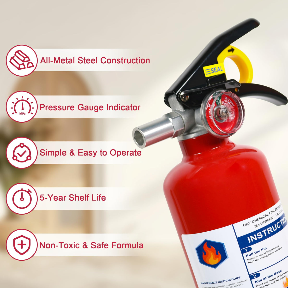 2.5lb Multi-Class Dry Powder Fire Extinguisher V7594