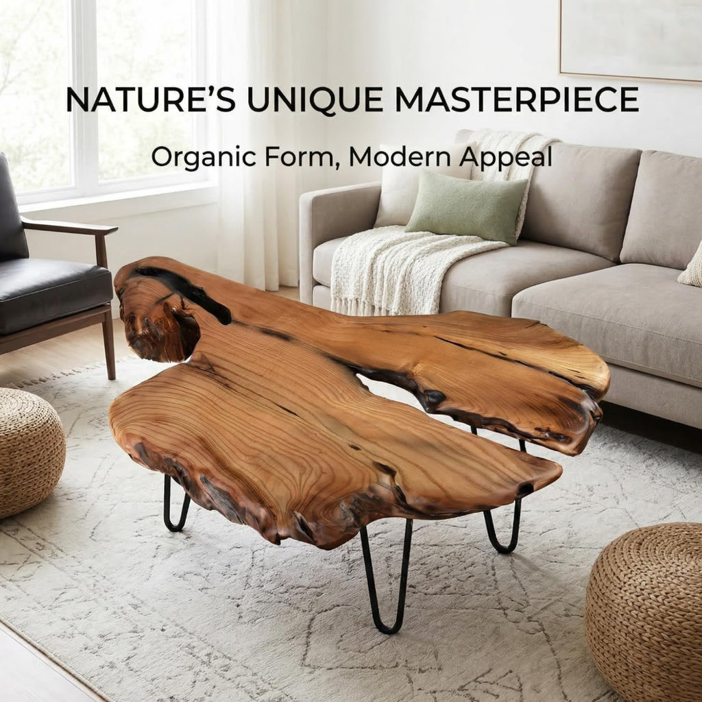 Live Edge Natural Wood Coffee Table S3777