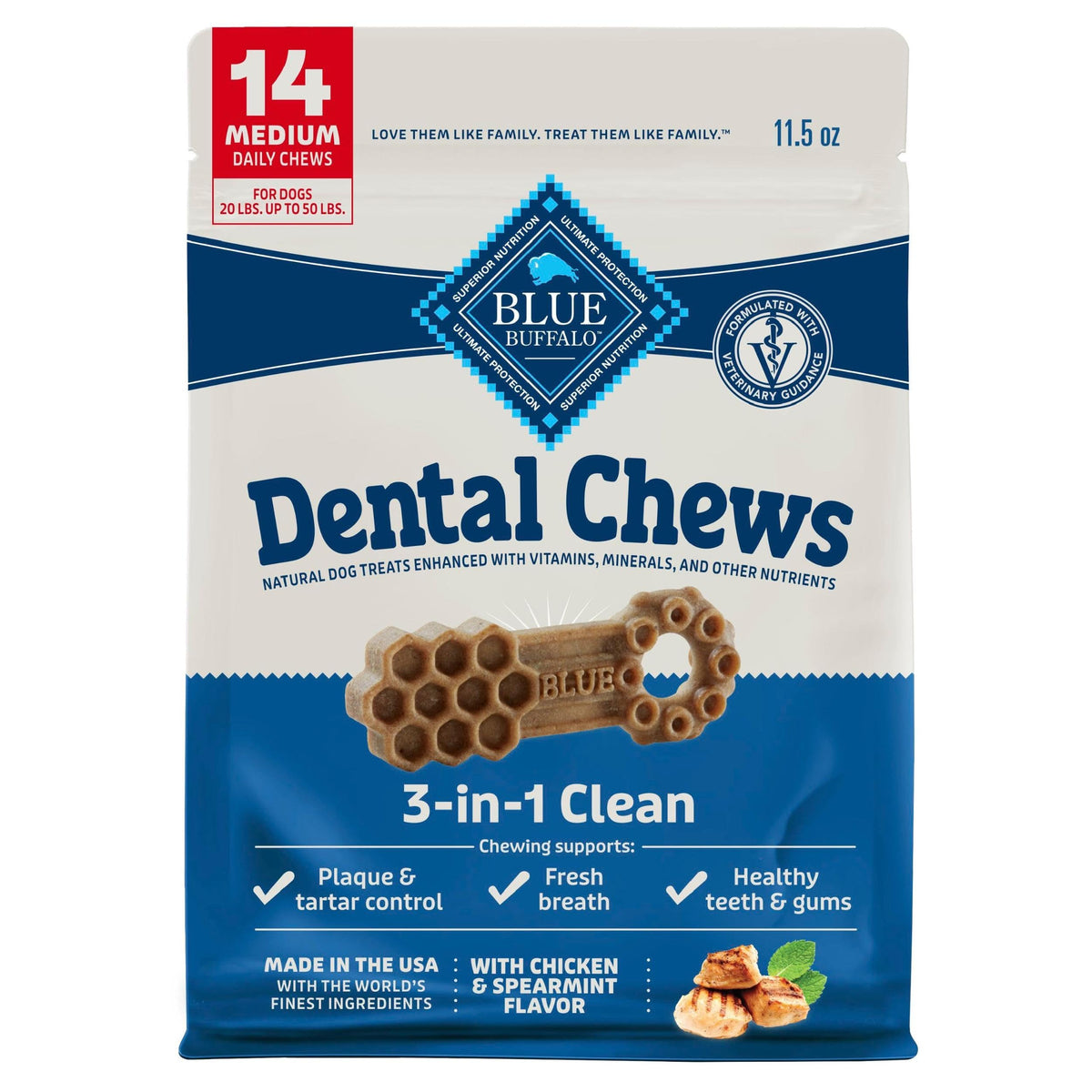 Chicken & Spearmint Medium Dental Chews, 11.5 oz, 14 ct Z36886