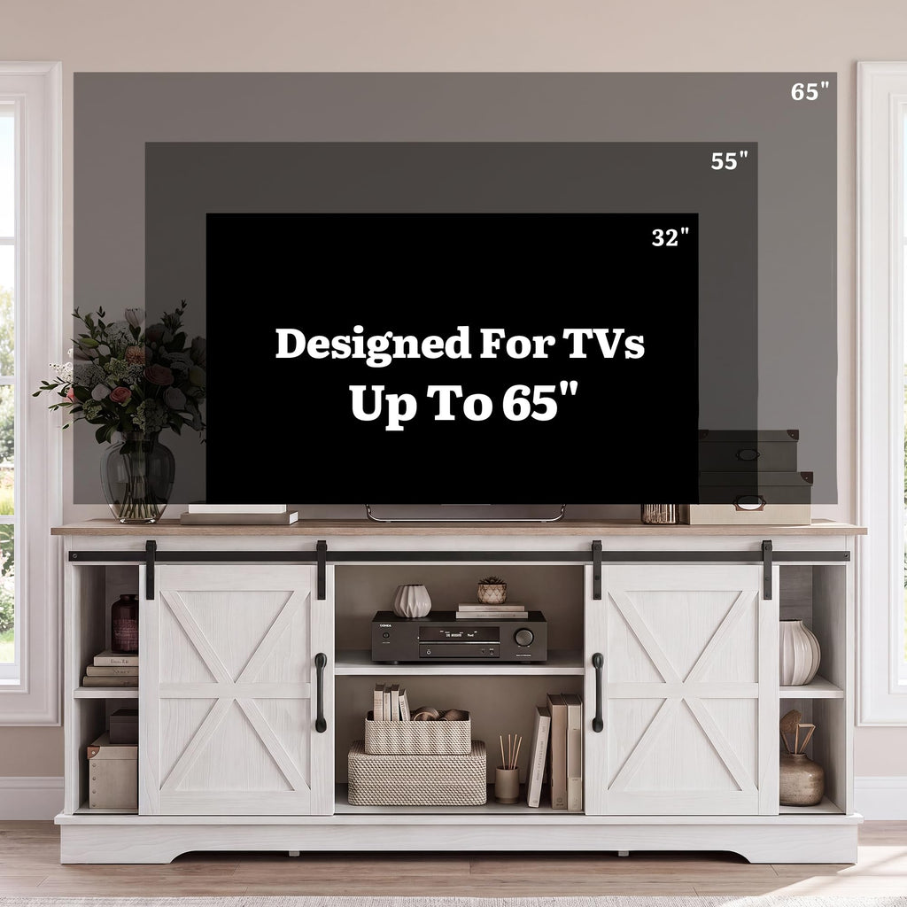 White Grey Wash TV Stand D639341