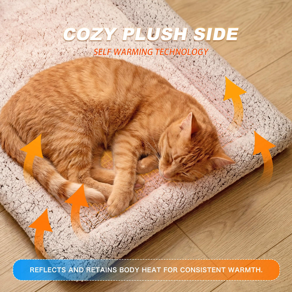 Self Warming Reversible Cat Bed Gray 18 x 24 Inches G3679