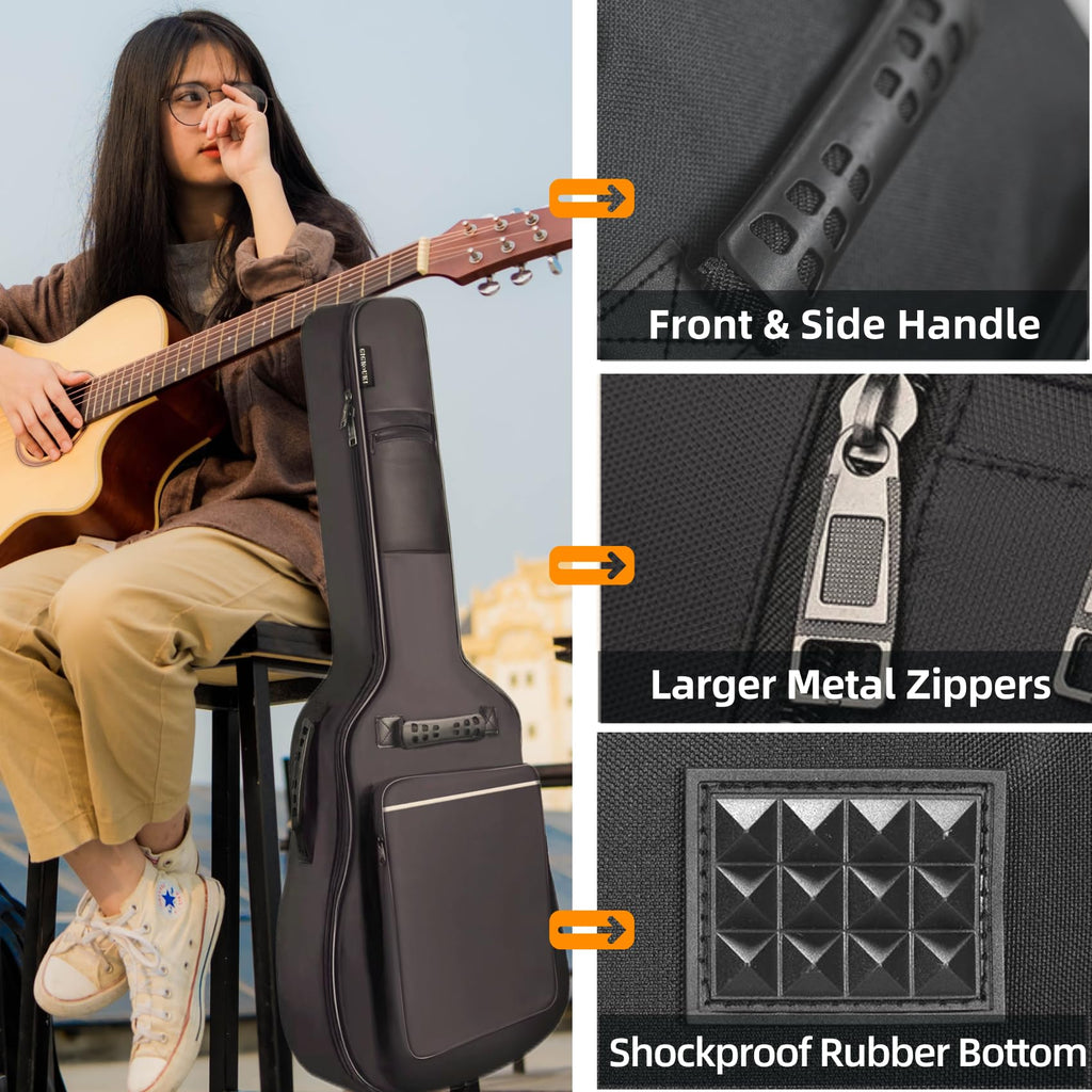 3/4 Size 36 Inch Acoustic Guitar Case Soft Padded Waterproof Gig Bag H7314