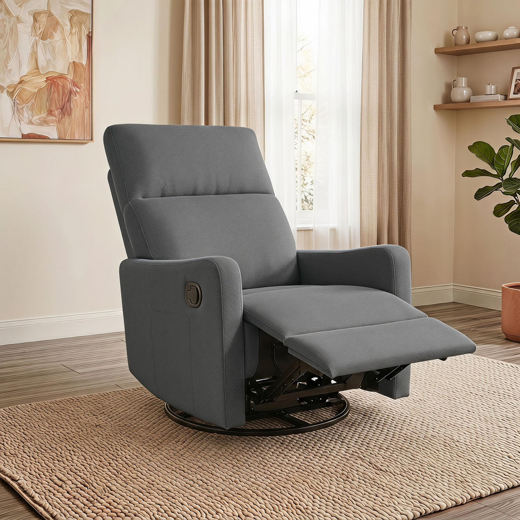 Gray Swivel Rocker Recliner Chair O467