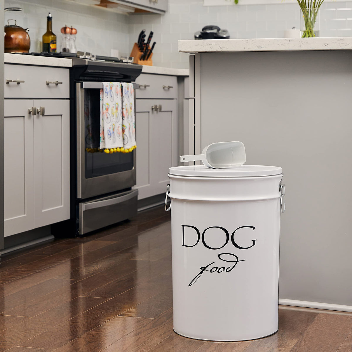 Large Airtight Stainless Steel Dog Food Storage Canister A164324