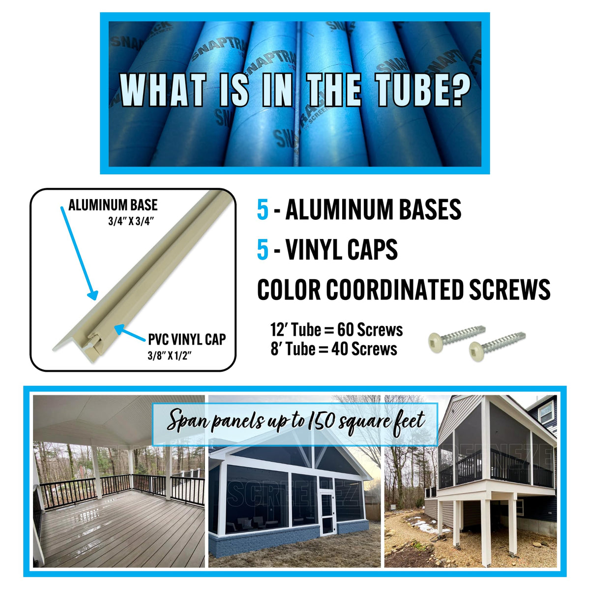 Screened in Porch Kit 96-in 5 PK Clay L665303
