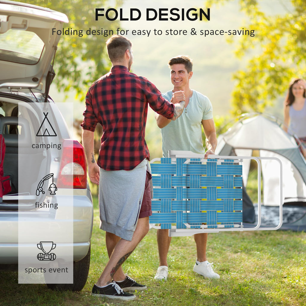 Set of 2 Blue Patio Folding Chairs R59326