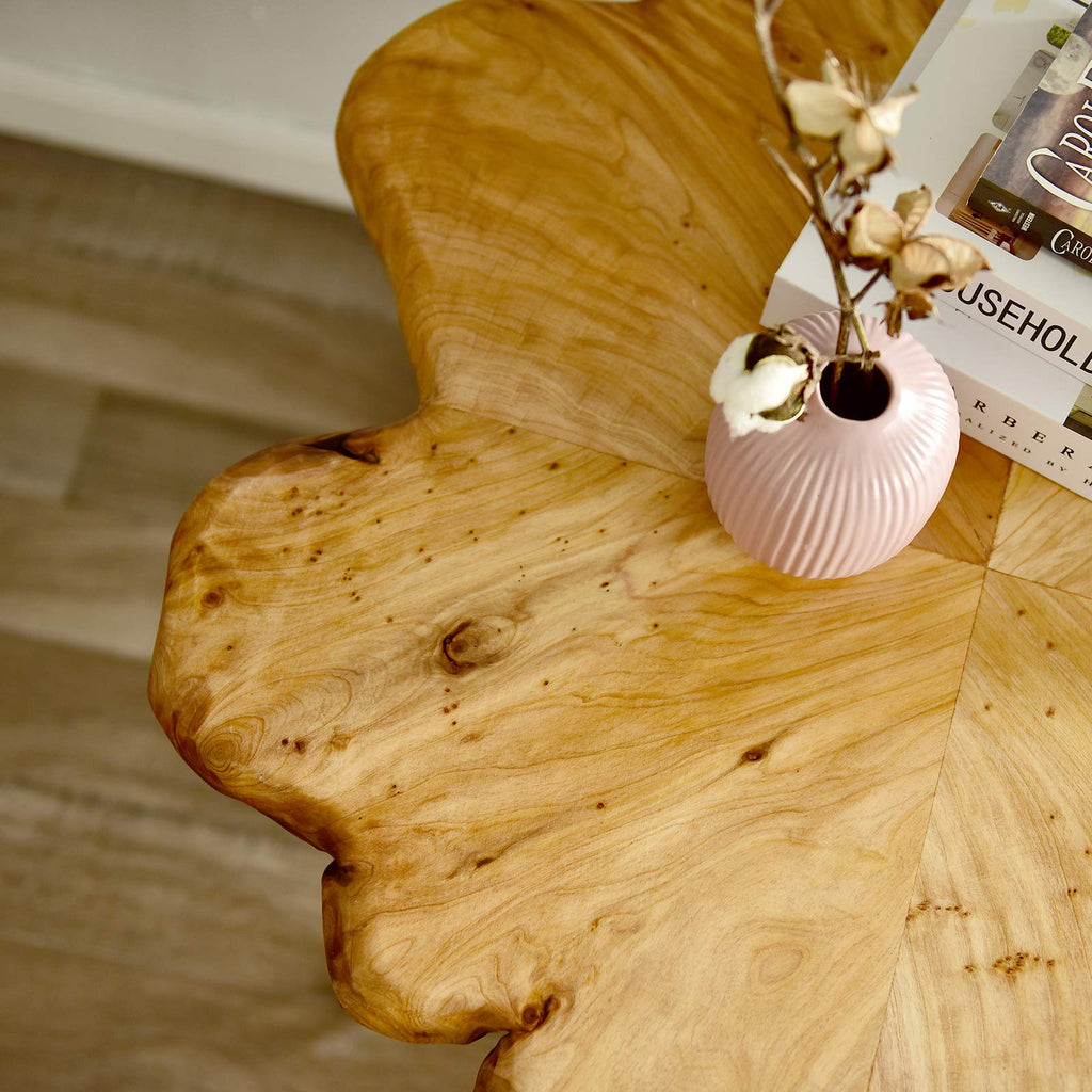 Flower-Shaped Live Edge Cedar Coffee Table U19381