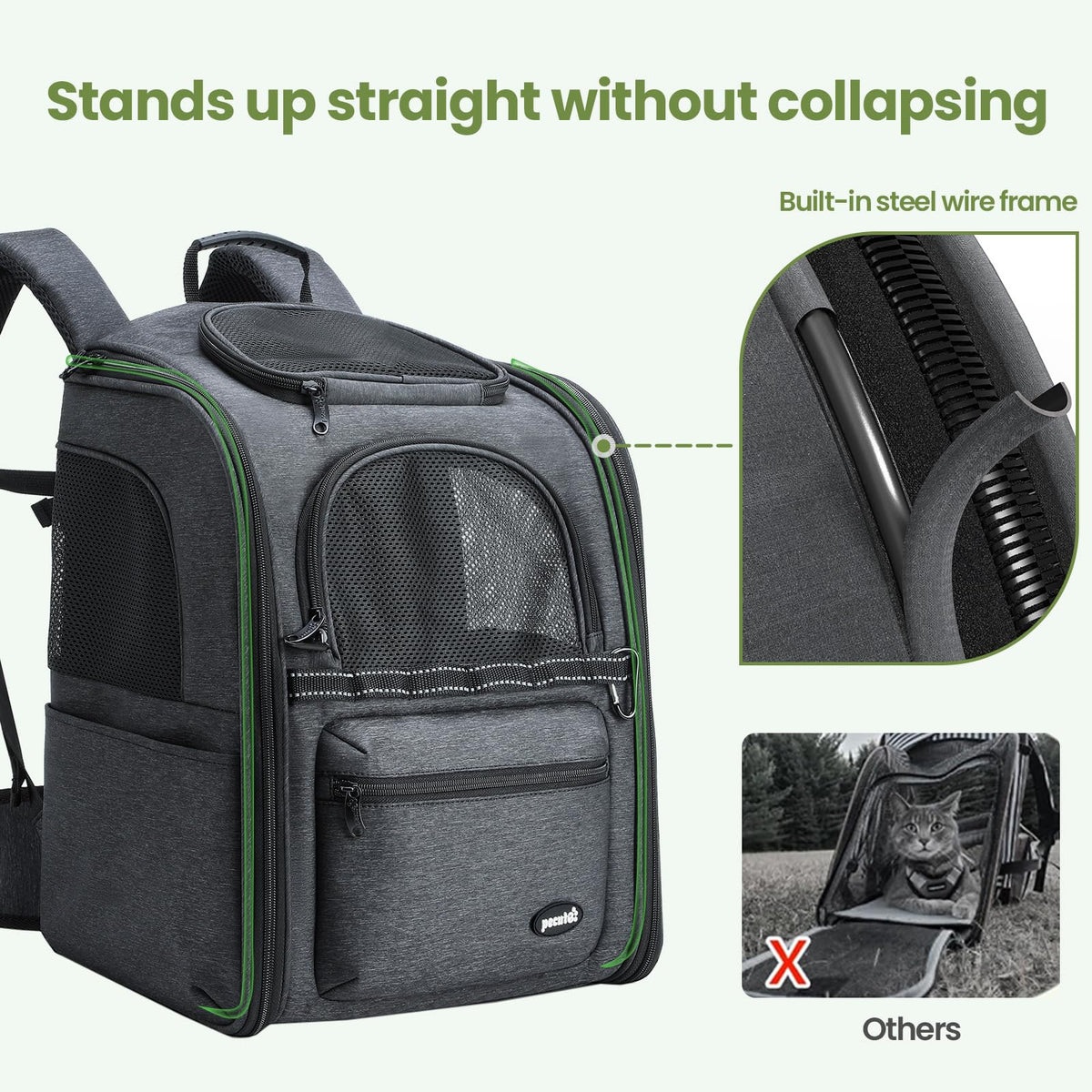 Ergonomic Breathable Cat Backpack E309562