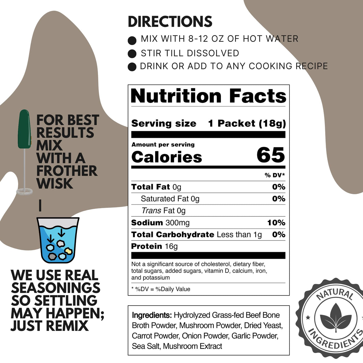 Bone Broth Packets 18g Protein 12 Ct E682