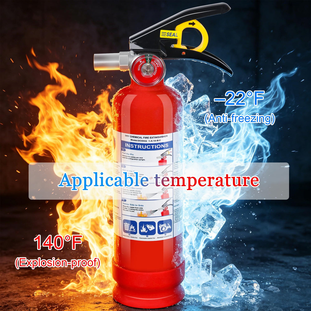 2.5lb Multi-Class Dry Powder Fire Extinguisher V7594