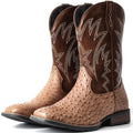 Cowboy Boots for Men Western Ostrich Embroidered Pull On Boots G707