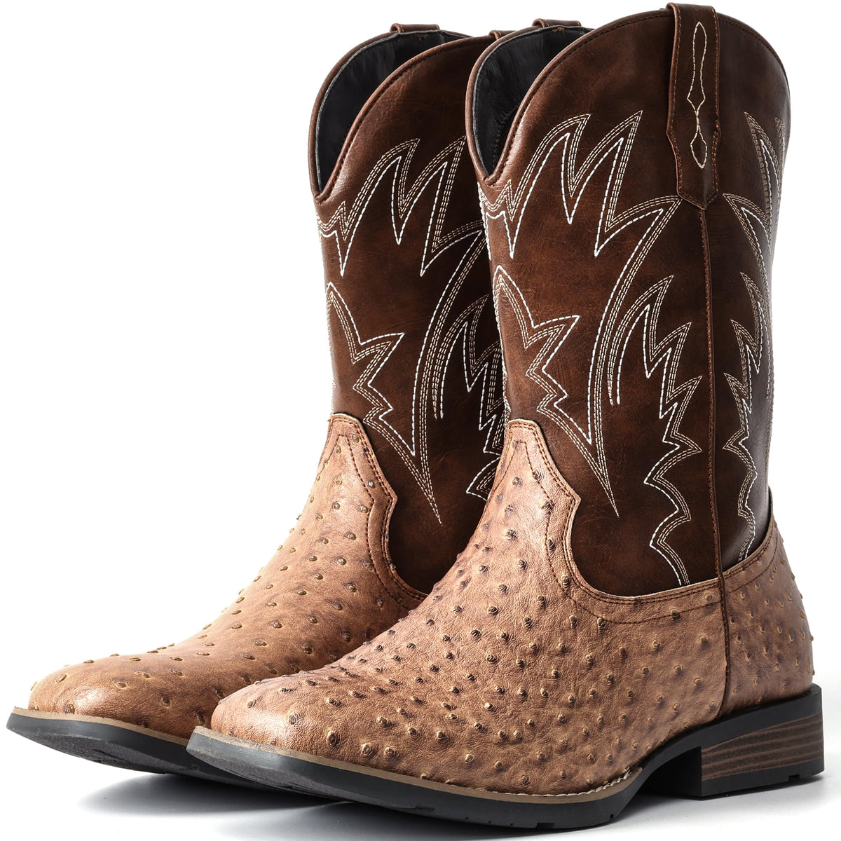 Cowboy Boots for Men Western Ostrich Embroidered Pull On Boots G707