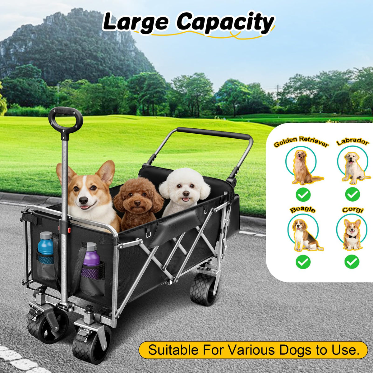 Large Dog Wagon Cart H128