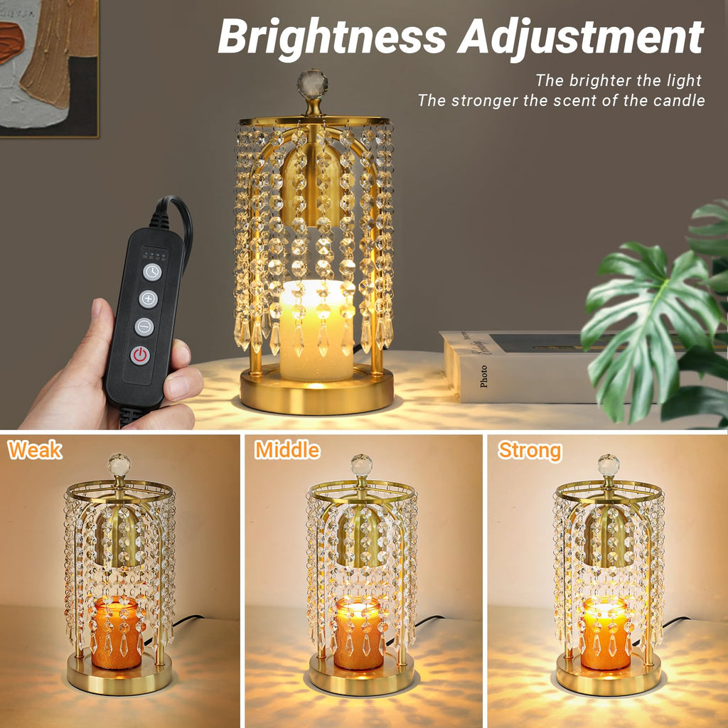 Gold Candle Warmer Lamp with Timer and Dimmer K35905