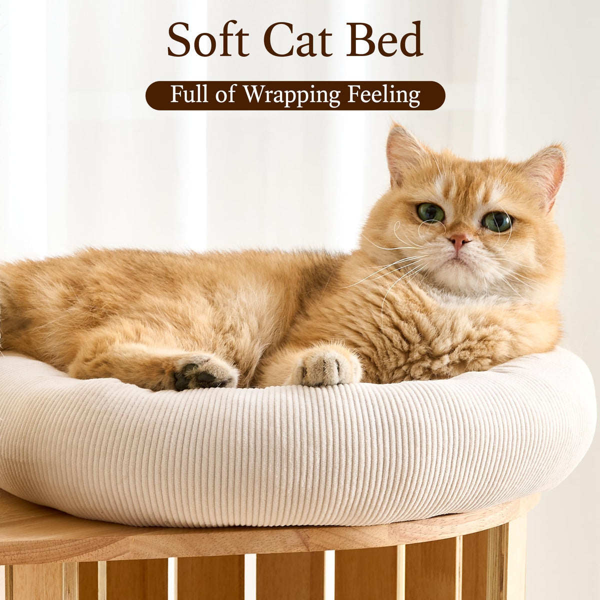 Solid Wood 70 Inches Tall Cat Tree Tower with Scratching Post V758