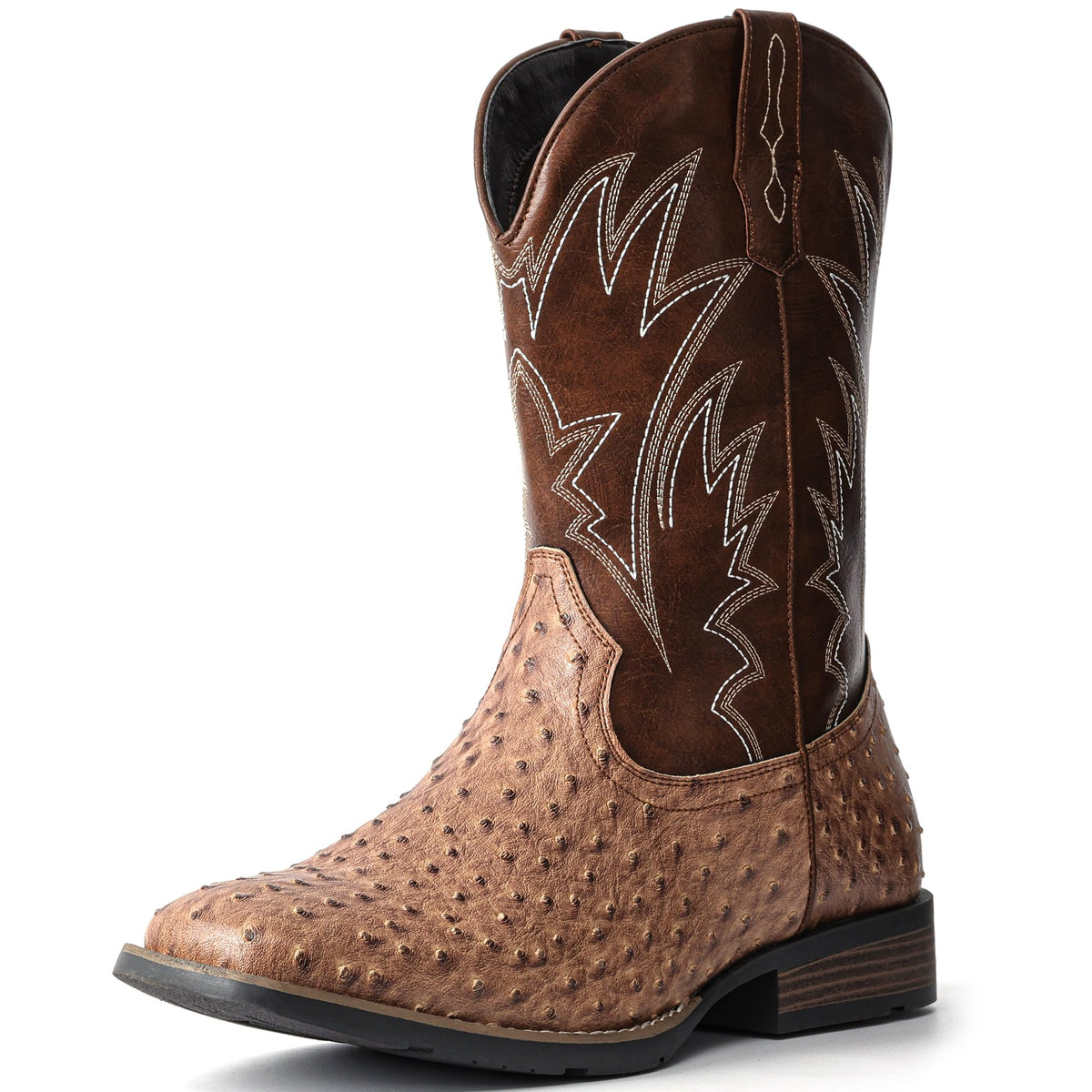 Cowboy Boots for Men Western Ostrich Embroidered Pull On Boots G707