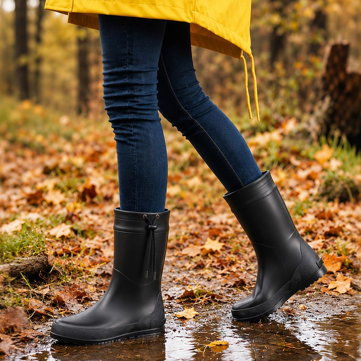 Women's Mid Calf Rain Boots H50462