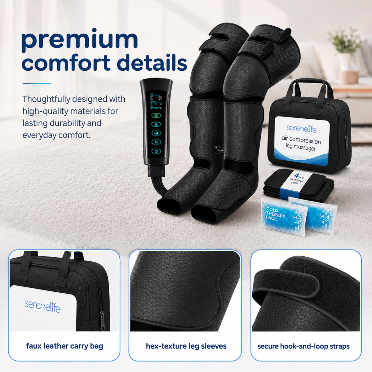 Air Compression Leg Massager with Heat and Compression O461