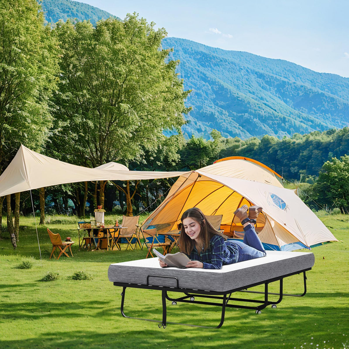 Folding Bed with Mattress N28274