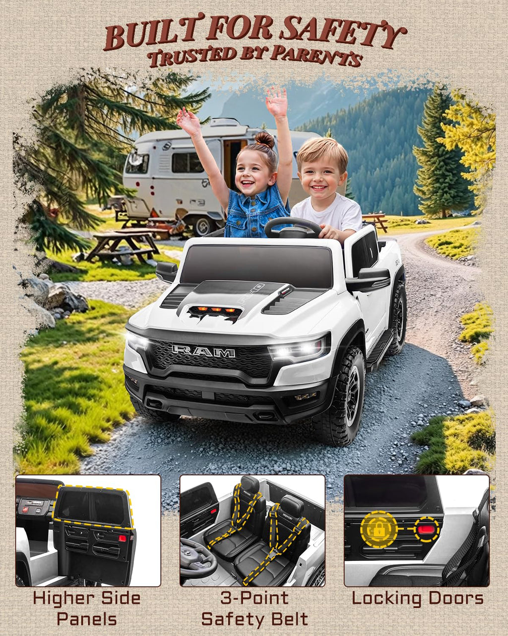 2 Seater Electric Car for Kids with Remote Control N89690