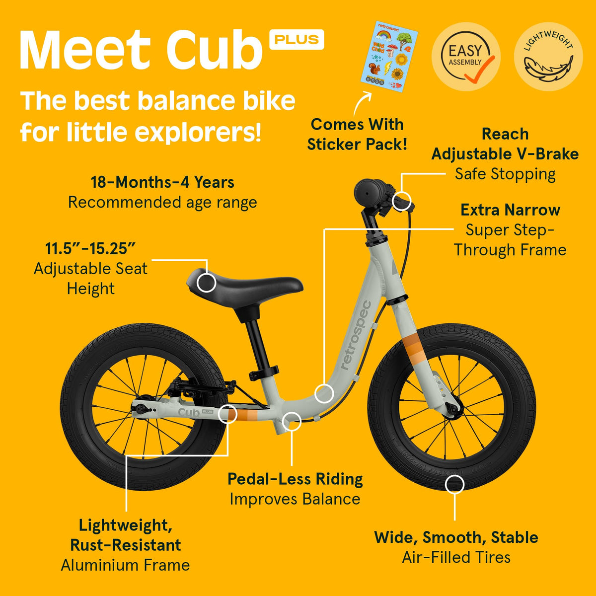 Toddler Balance Bike with Adjustable V-Brake D612022