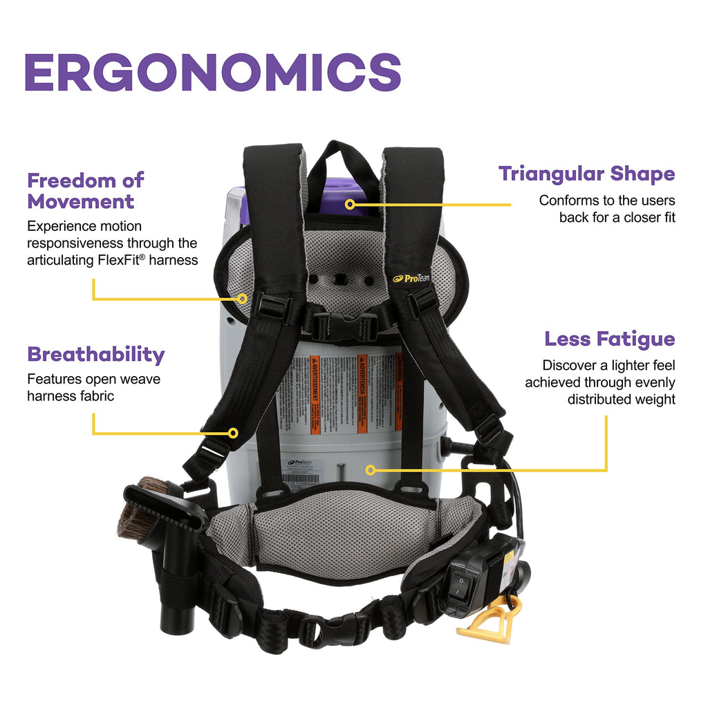 6 Quart Corded Backpack Vacuum with Telescoping Wand Tool Kit R5925