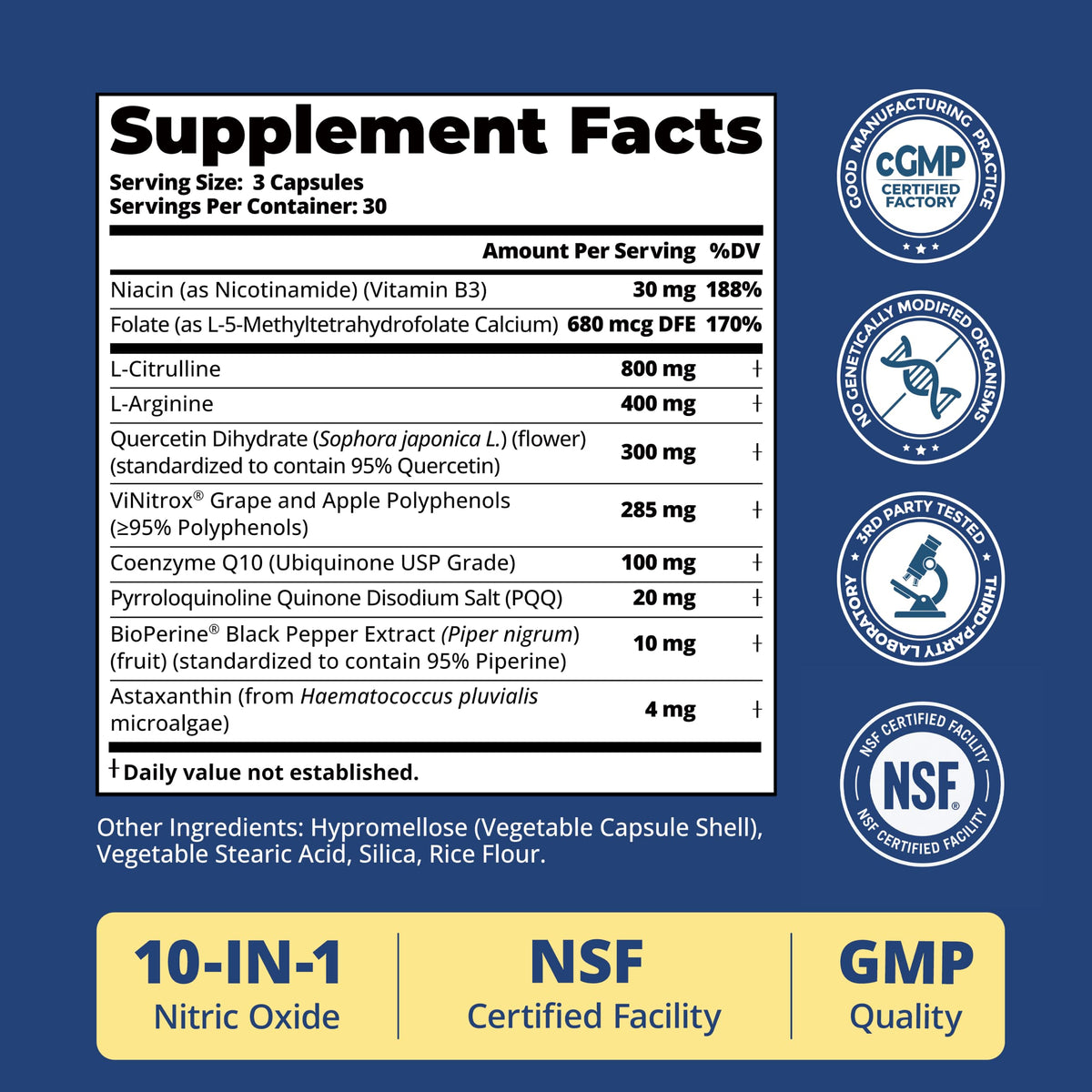 Nitric Oxide Supplements for Men 30-Day Supply J5394