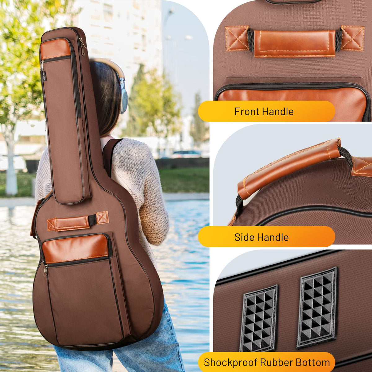 40 41 42 In 6 Pockets Water Resistent Oxford Cloth Padded Guitar Bag B881886